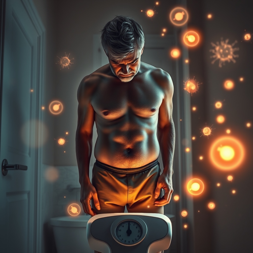 A realistic, cinematic digital artwork of a frustrated adult
